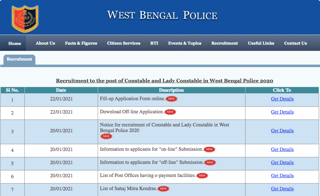 WB Police Recruitment 2021 Constable SI Vacancies How to Apply Online Step 4