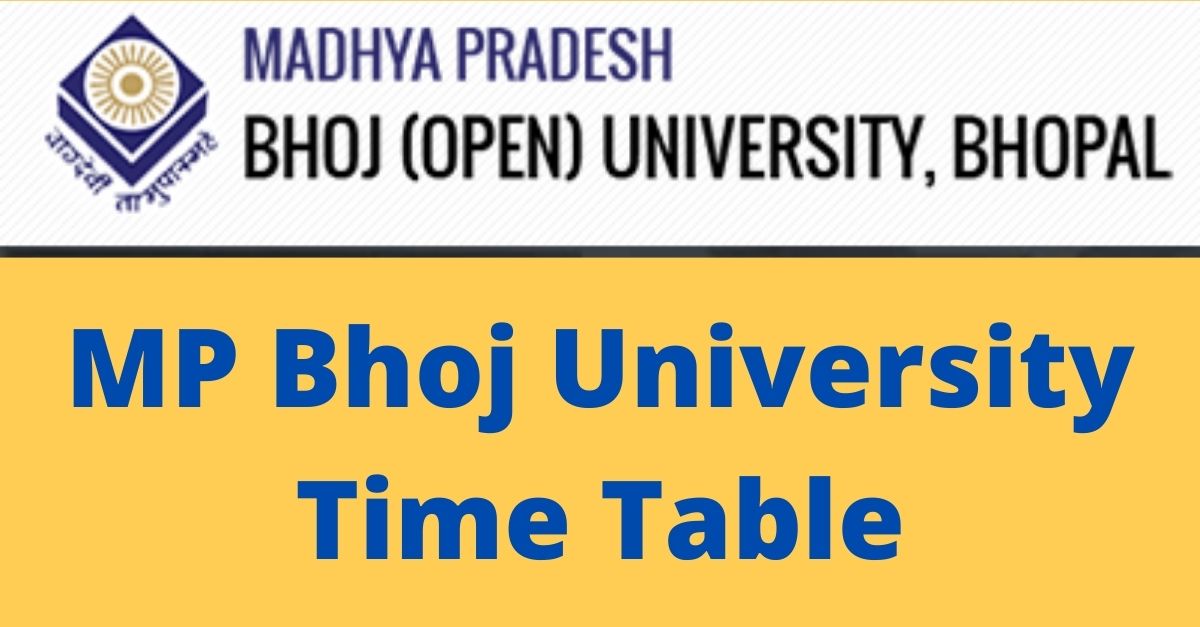 MP Bhoj University Time Table