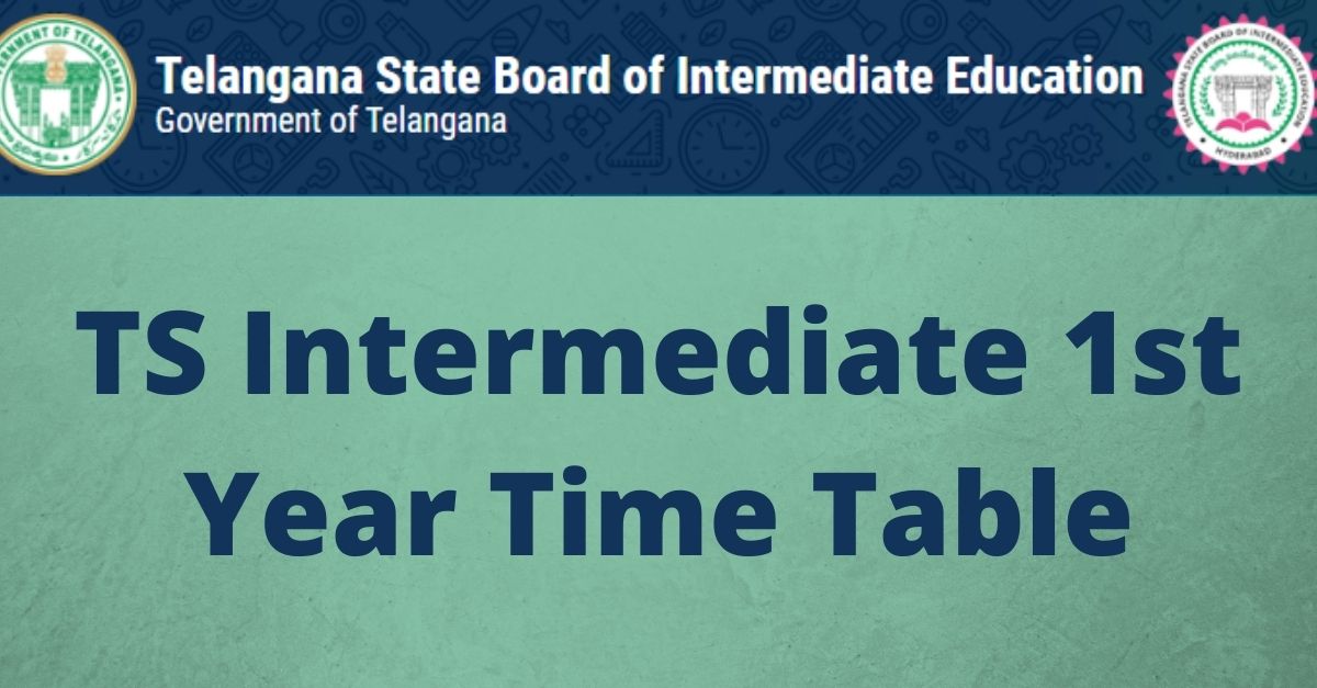 TS Intermediate 1st Year Time Table