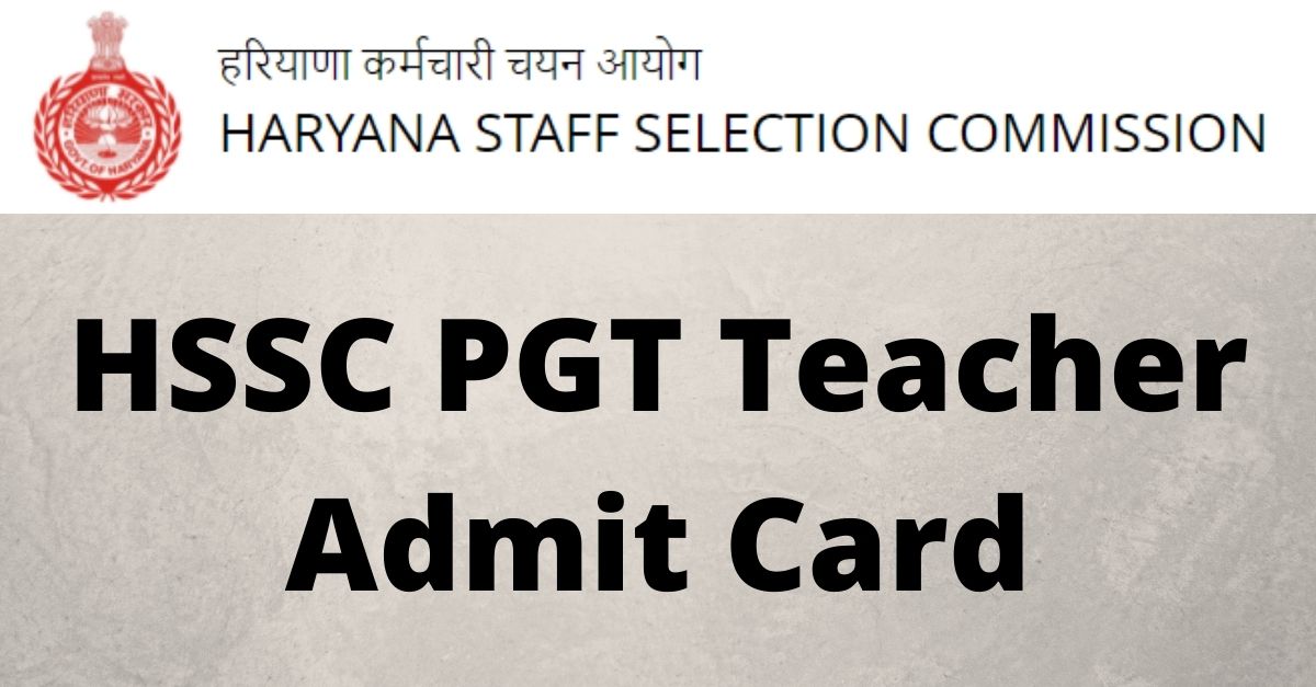 HSSC PGT Teacher Admit Card