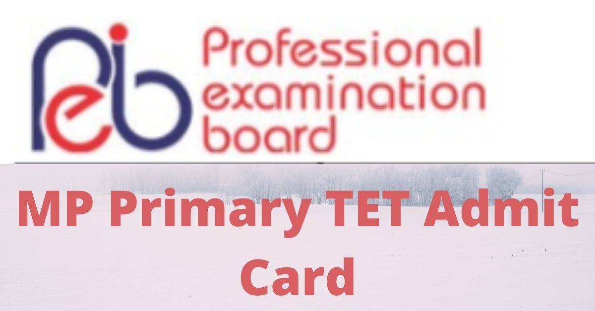 MP Primary TET Admit Card