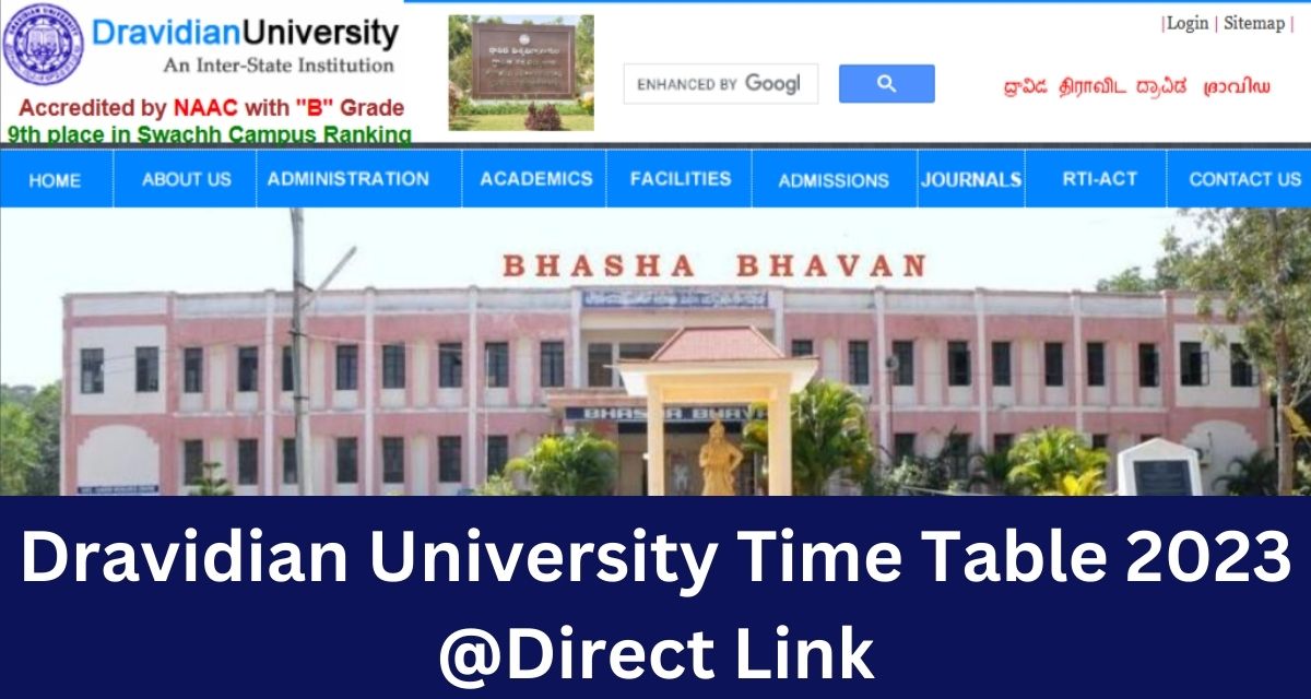 Dravidian University Time Table 2023 @Direct Link