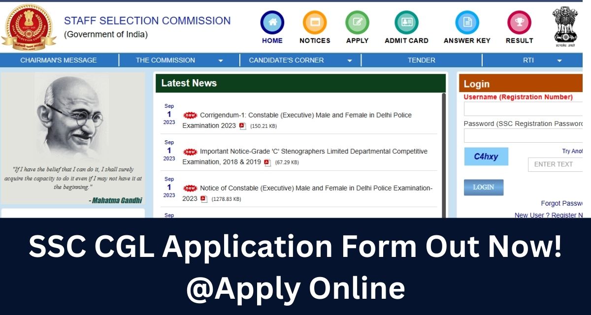 SSC CGL Application Form Out Now! @Apply Online
